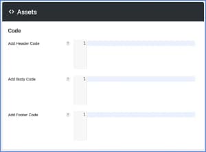 Add code to header, body, footer